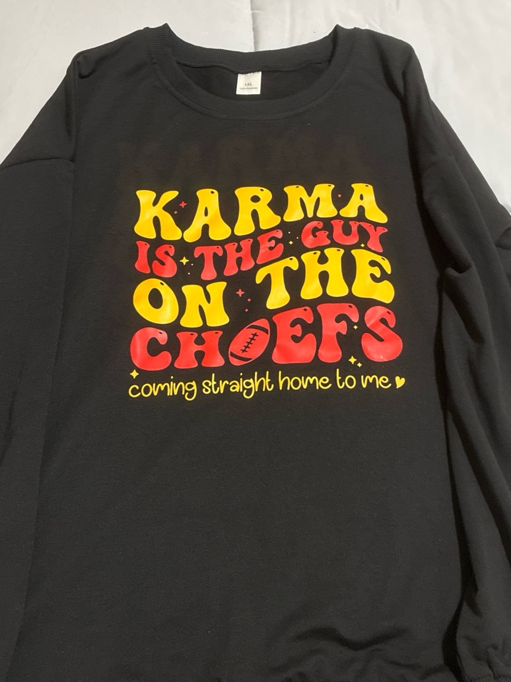 Black Crewneck Pullover Hoodie with Red Graphic - Men's Sweater